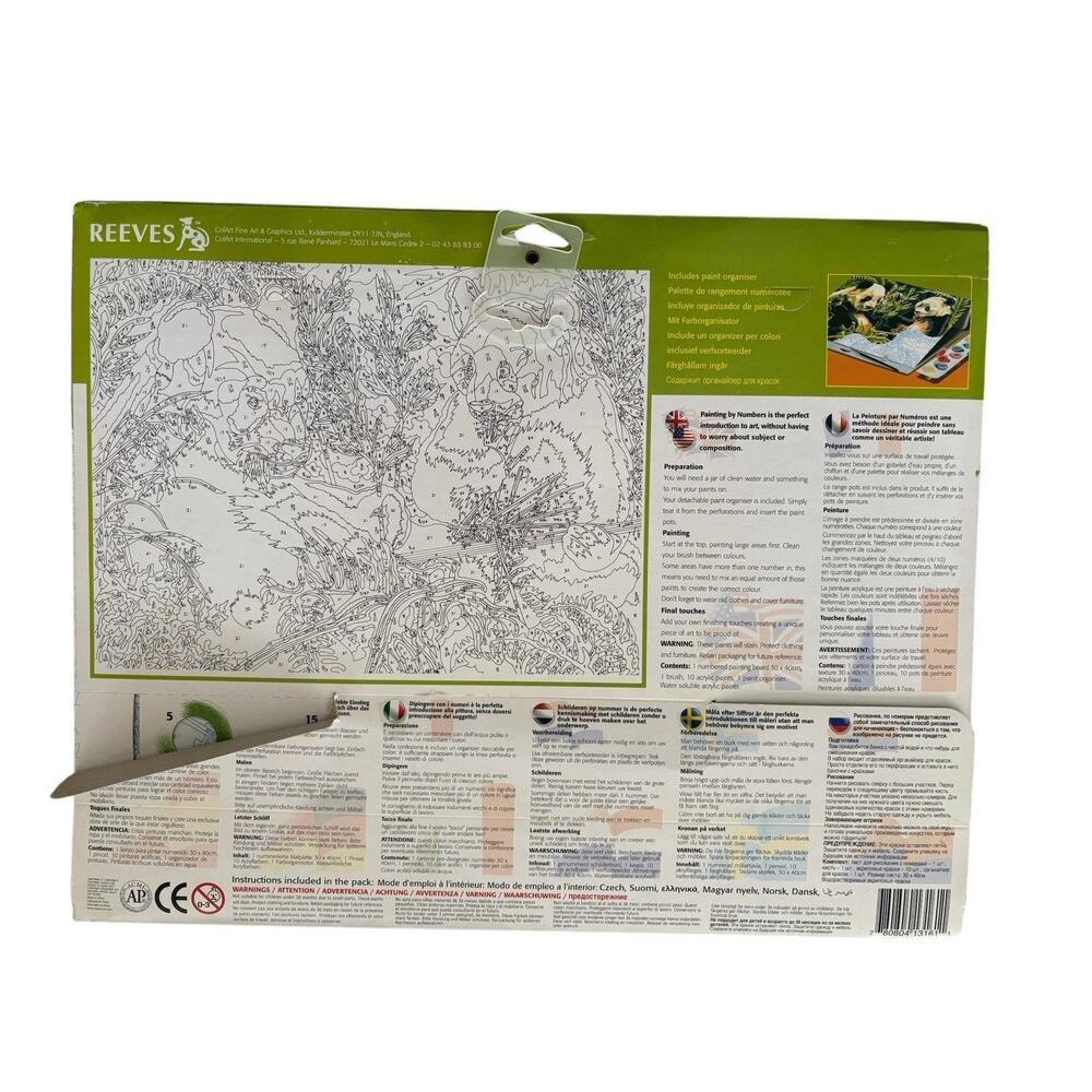 ELEPHANTS THE CHARGE--- Paint by Number Kit by Reeves NEW Made in England - Picture 4 of 4